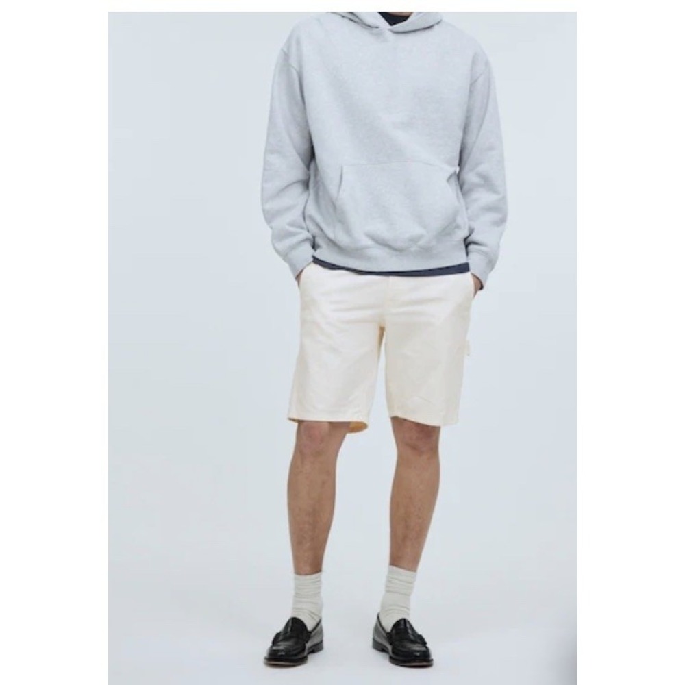 Madewell Garment‎ Dyed Carpenter Shorts Size 33 NWT Cream Beige